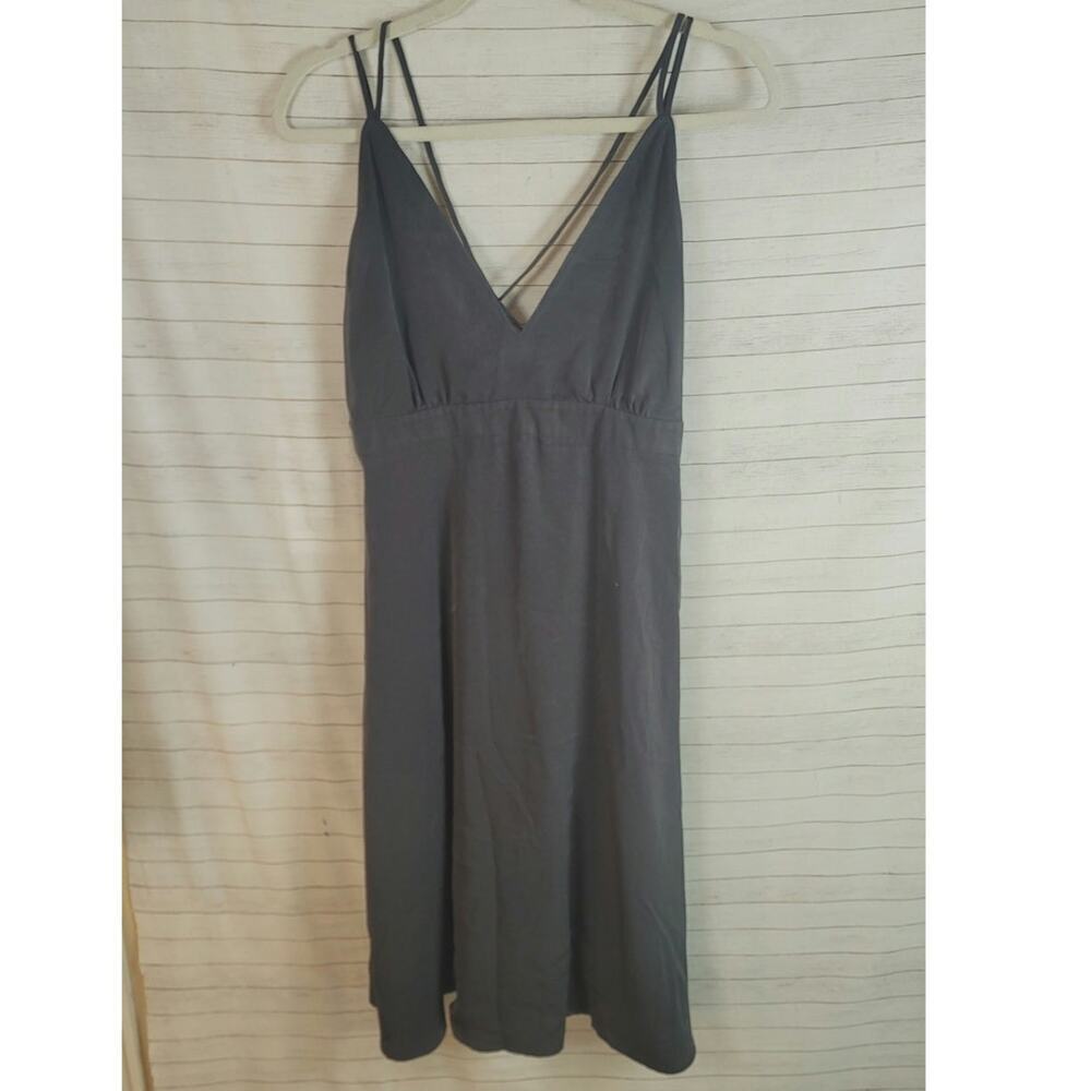 LULU'S MATTE SATIN SLIP DRESS IN BLACK, SZ LARGE